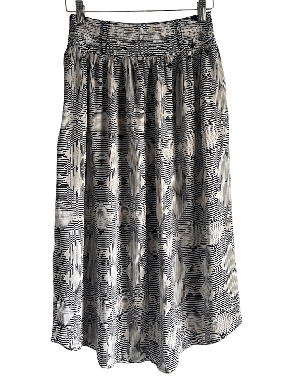 Greylin gathered geometric print silky midi skirt size XS excellent condition - Picture 6 of 10